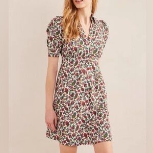 Boden Button Jersey Mini Tee Dandelion Paisley Print Casual Dress Size US 10